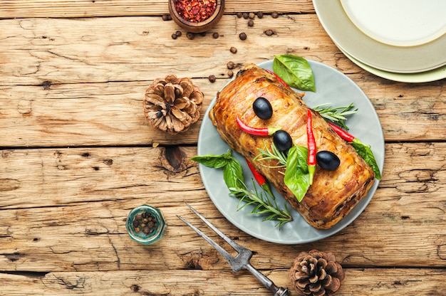 Terrina de carne para o natal