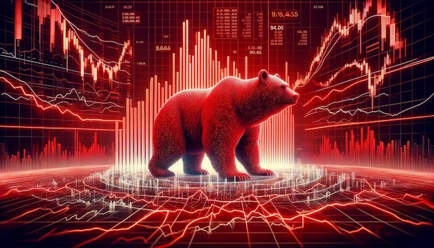 Territorio del mercado de oso Una visualización clara de la recesión económica