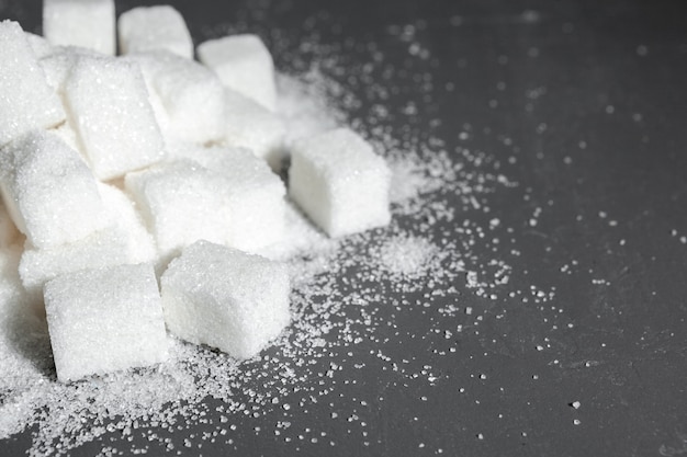 Terrones de azúcar blanco de cerca