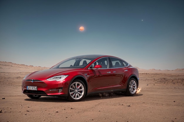 Tesla-Auto auf dem Mars