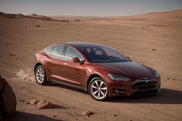 Tesla-Auto auf dem Mars