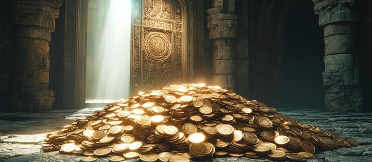Un tesoro de oro en un templo misterioso