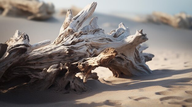 Foto tesoro de la playa azotada por el viento