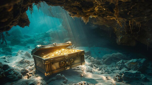 Un tesoro reluciente de oro escondido en las profundidades de los océanos.