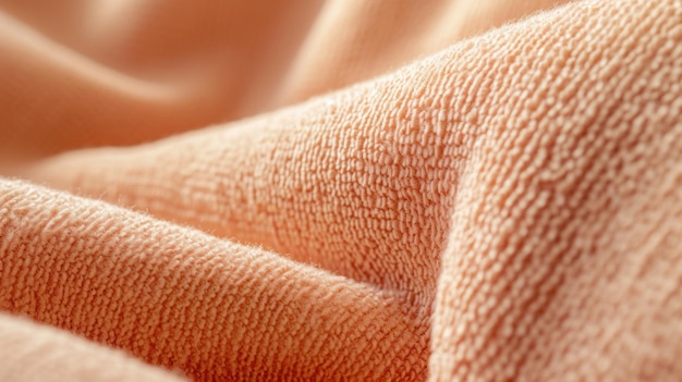 Tesouro suave de cor de pêssego com tecidos intrincados que destacam sua textura e qualidade