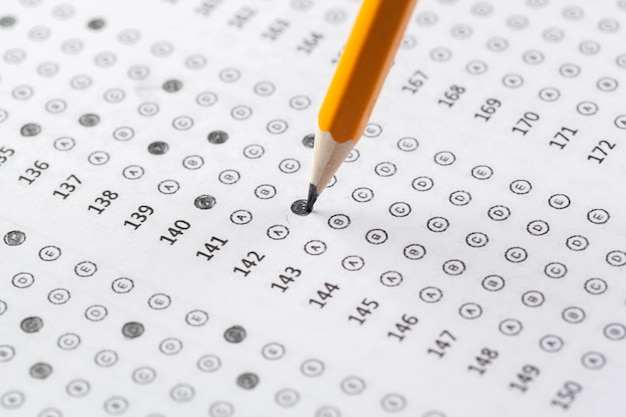 Test Score Sheet mit Antworten