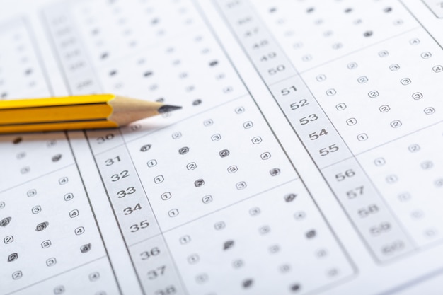 Test Score Sheet mit Antworten