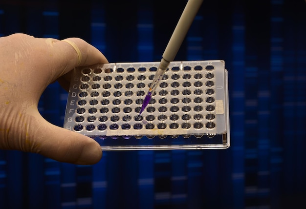 Teste de DNA em um laboratório científico