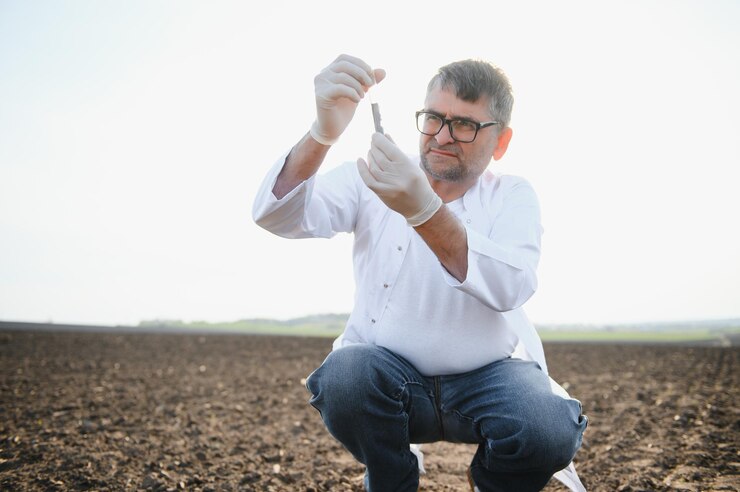 Foto teste de solo agrônomo proteção ambiental certificação de solo orgânico análise de fertilidade do solo
