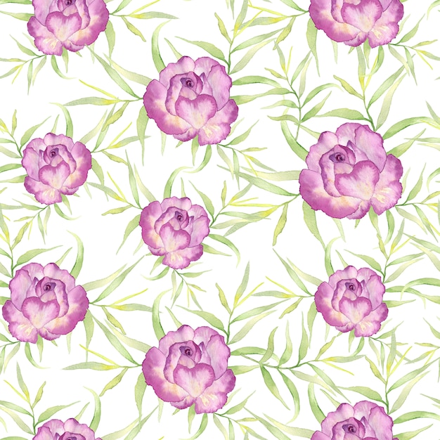 Teste padrão floral em aquarela, flores delicadas, flores amarelas, azuis e rosa,