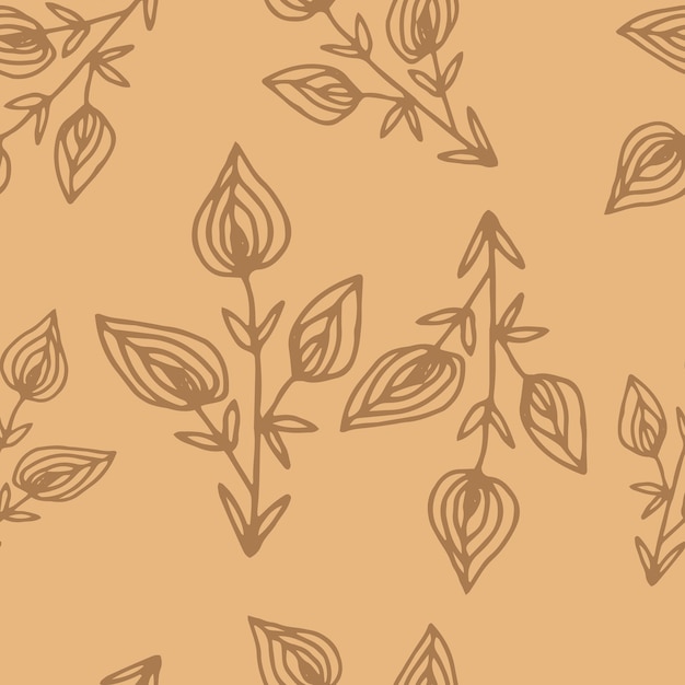 Foto teste padrão floral sem costura em estilo de linha de arte. impressão botânica abstrata de flores, folhas, galhos. textura de design têxtil. fundo de flor de primavera. ilustração vetorial.