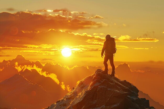 Testemunha da beleza etérea da natureza como uma montanha generativa ai