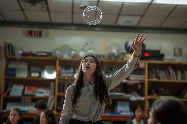 Testemunha da maravilha de uma sala onde os alunos aprendem a IA generativa