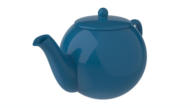 Tetera de cerámica blanca para beber té 3d renderizar ilustración