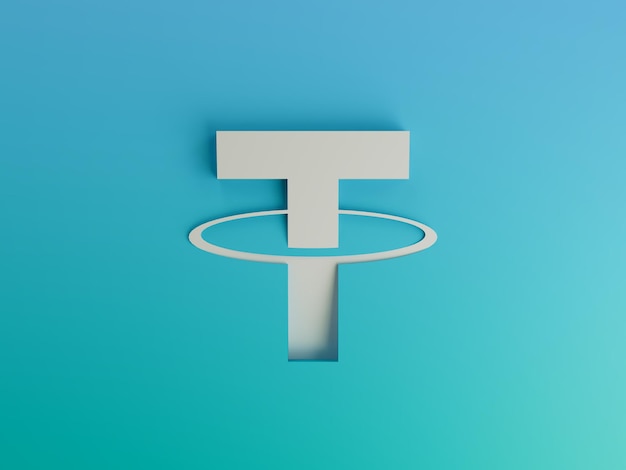 Tether Crypto Letter T Fondo de ilustración 3D degradado corporativo moderno mínimo simple