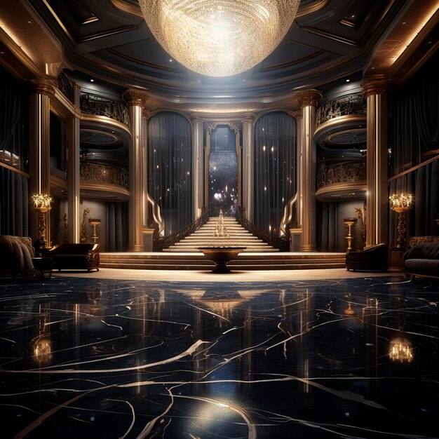 Foto teures königliches designer-interieur mit exklusiven luxuselementen