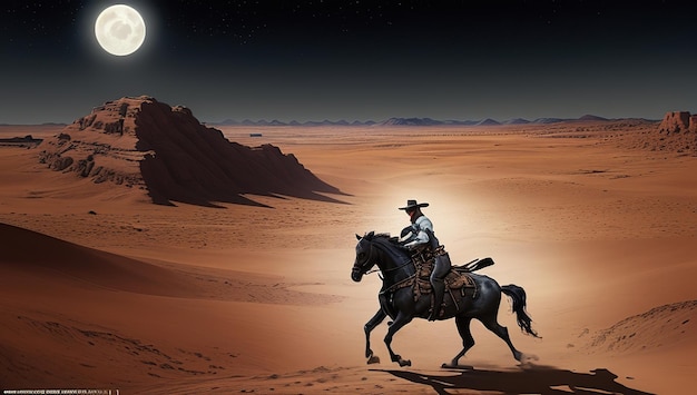 Texas Dunkler Hintergrund Cowboy Hintergrund ein Mann reitet auf einem Pferd Poster Krieger und tapfere Männer