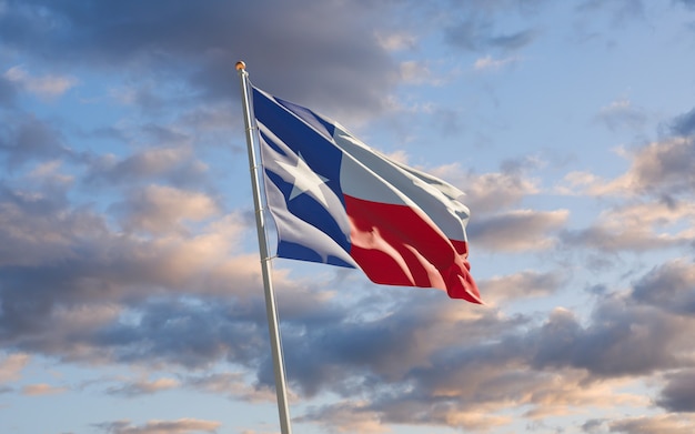 Texas US-Staatsflagge am Himmel