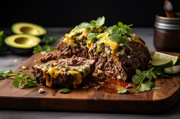 TexMex Taco Rindfleisch und Cheddar Gefüllt Bell Pepper Sli