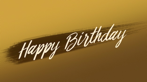 Text alles gute zum geburtstag auf goldmode und pinselhintergrund