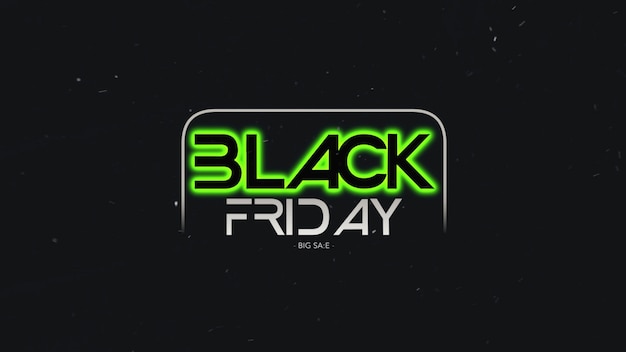 Text Black Friday auf Mode- und Clubhintergrund mit leuchtendem Text. Elegante und luxuriöse 3D-Illustration für Club- und Unterhaltungsvorlage