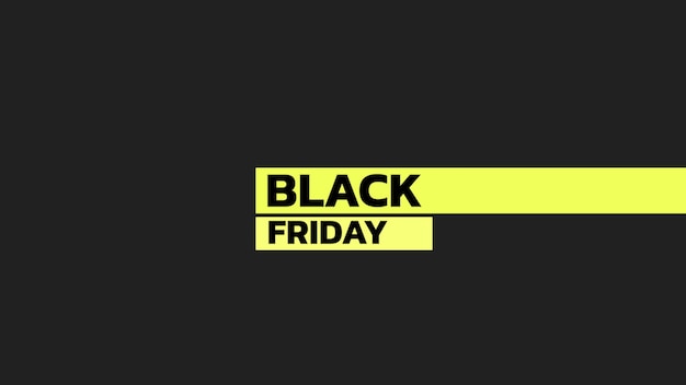 Text Black Friday auf schwarzem Mode- und Minimalismushintergrund mit geometrischer Form. Elegante und luxuriöse 3D-Illustration für Geschäfts- und Unternehmensvorlagen