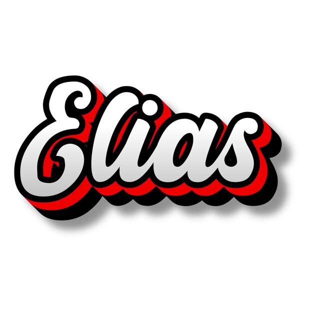 Foto text elias 3d silber rot schwarz weiß hintergrund foto jpg