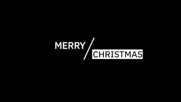 Text Frohe Weihnachten auf schwarzem Mode- und Minimalismus-Hintergrund