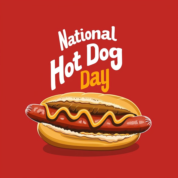 Text mit dem Satz "Nationaler Hot Dog-Tag Typografie Logo Typografie"