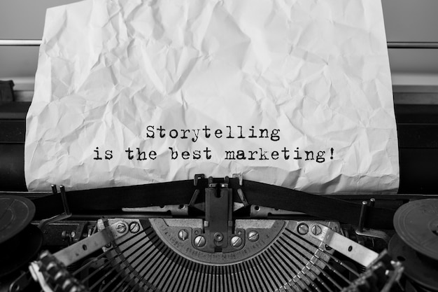 Text Storytelling é o melhor Marketing digitado em máquina de escrever retro