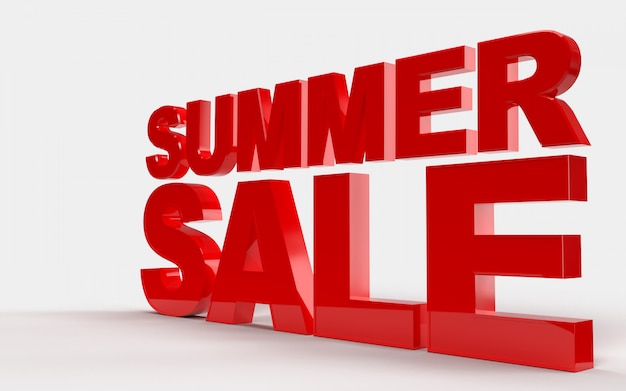 Text Summer Sale auf weißem Hintergrund