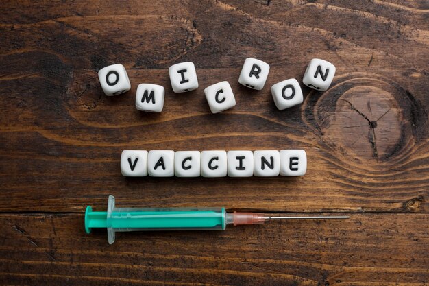 Texthintergrund des Corona-Virus Covid19-Impfstoffs