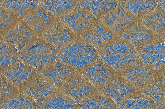Têxtil de Seda Dourada com Lindas Ilustrações FloraisxA
