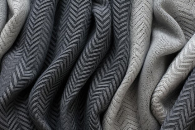 Textil gris suave Fondo de invierno Ilustración generativa de AI