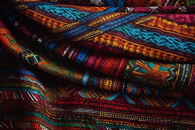 Textil de inspiración africana con colores llamativos