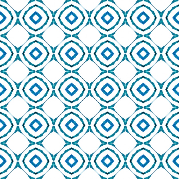 Textil listo impresión elegante traje de baño tela papel pintado envoltura Azul elegante boho chic diseño de verano Patrón étnico pintado a mano Patrón de frontera étnica de verano de acuarela