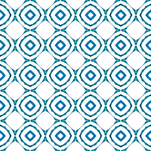 Textil listo impresión elegante traje de baño tela papel pintado envoltura Azul elegante boho chic diseño de verano Patrón étnico pintado a mano Patrón de frontera étnica de verano de acuarela