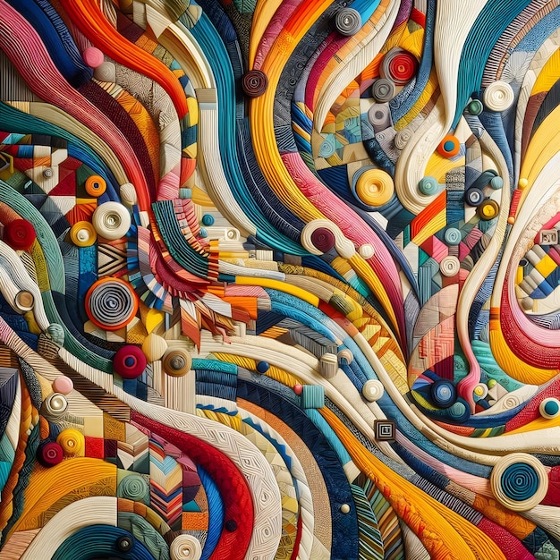 Foto textiles abstractos vibrantes patrones coloridos para proyectos creativos