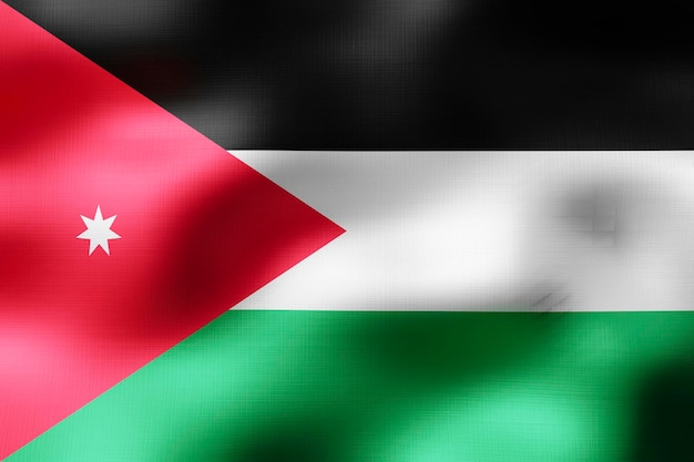 Foto textilflagge jordaniens 3d-illustration