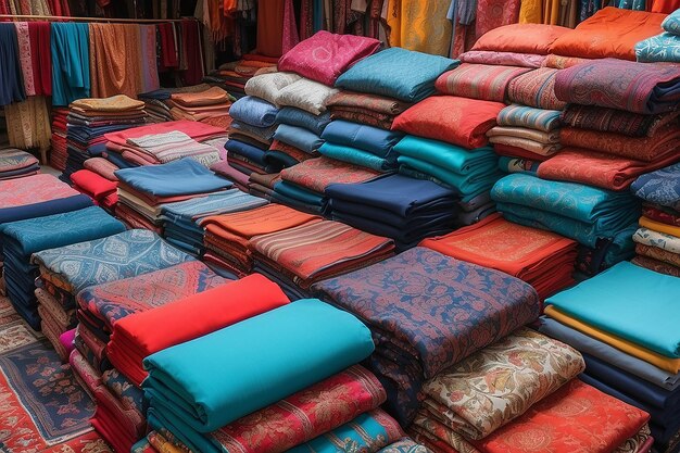Foto textilien und bekleidung auf dem basar der türkische markt