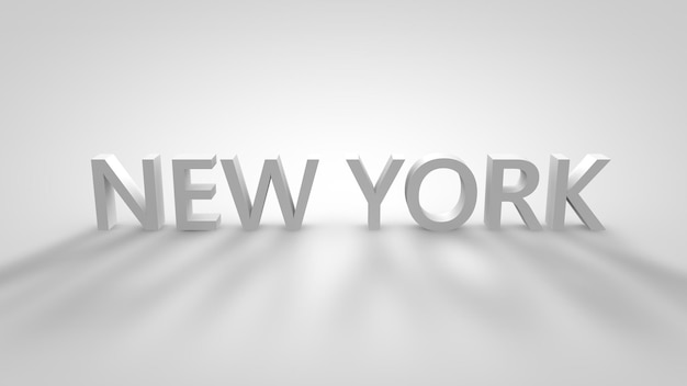 Texto 3d de Nueva York