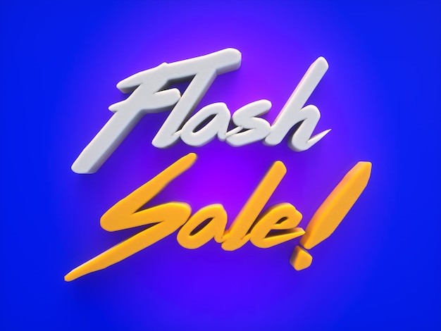 Texto 3D de venta flash