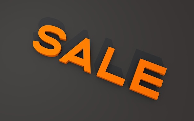 Texto en 3D VENTA en un fondo gris Compra o venta