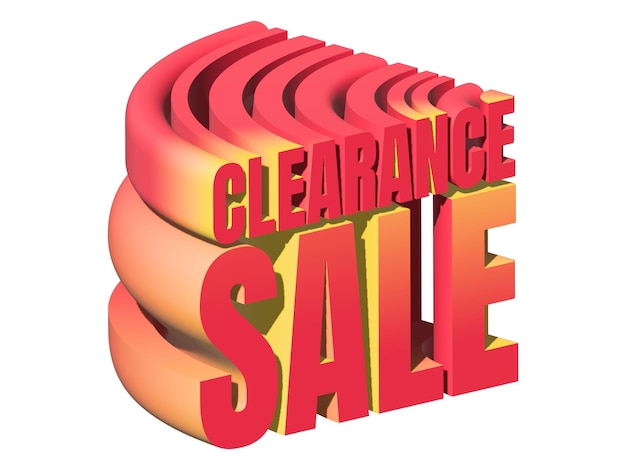 Foto texto en 3d venta de liquidación venta de liquidación efecto de texto en 3d con degradado de color rojo, naranja y amarillo