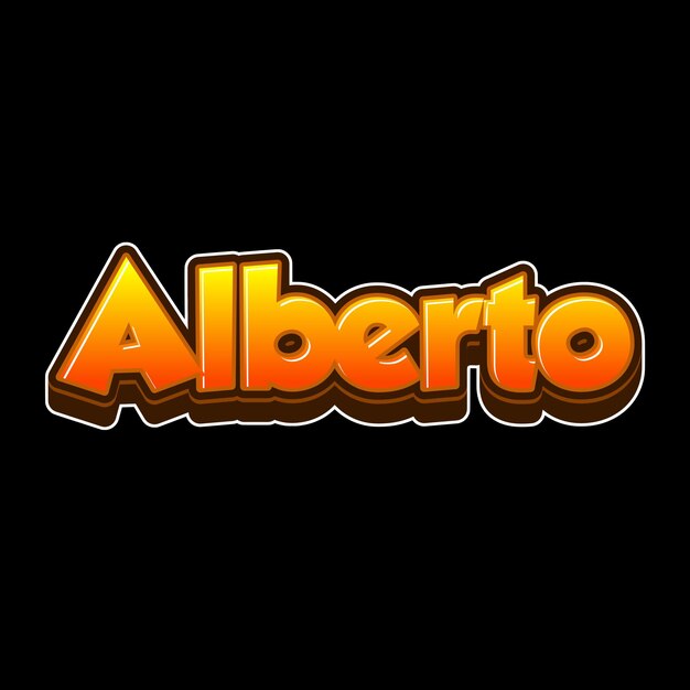 Foto el texto de alberto 3d naranja negro de fondo de la foto jpg.