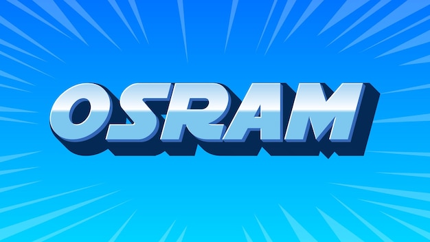 Texto azul en 3D de Osram