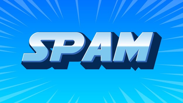 Foto texto azul 3d de spam