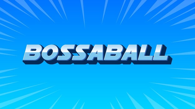 El texto azul de Bossaball 3D