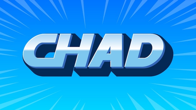 Texto azul del Chad en 3D