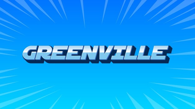 Foto el texto azul de greenville 3d